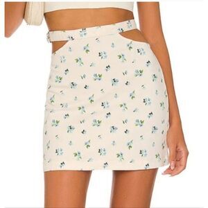 Weworewhat Denim Cut Out Floral Skirt - Size  XS